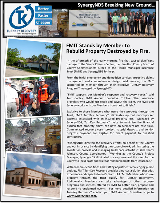  Fire Damage Restoration, SynergyNDS, National Disaster Solutions, NDS, Florida League of Cities, Synergy Recovery of Florida